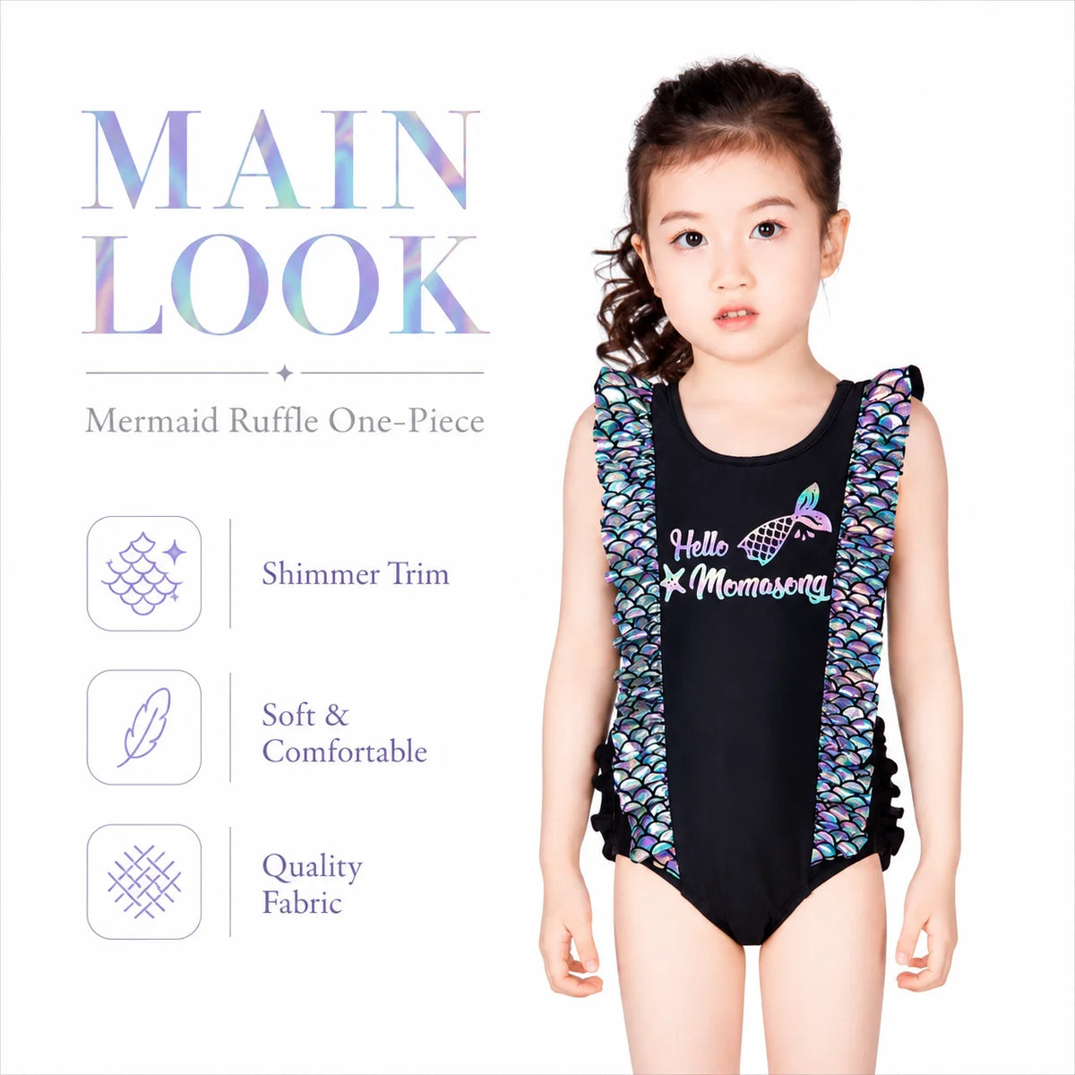 Girls Premium One-Piece Swimsuit – Coral Reef view 2