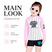 Girls Long Sleeve Rash Guard Set – Deep Sea Blue view 2