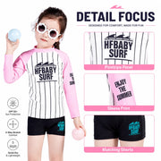 Girls Long Sleeve Rash Guard Set – Deep Sea Blue view 3