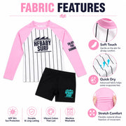 Girls Long Sleeve Rash Guard Set – Deep Sea Blue view 4