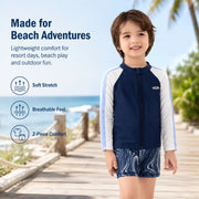 Boys Zip-Up Rash Guard Shorts Set – Coastline Explorer