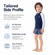 Boys Zip-Up Rash Guard Shorts Set – Coastline Explorer view 3