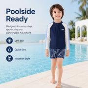 Boys Zip-Up Rash Guard Shorts Set – Coastline Explorer view 6