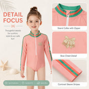 Girls Premium One-Piece Swimsuit – Sea Shell view 3
