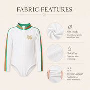 Girls One-Piece Rash Guard Swimsuit – Sunset Glow view 4