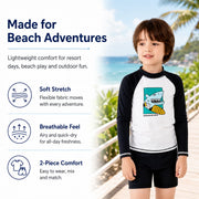 Boys Shark Print Rash Guard Set – Coral Reef