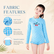 Girls One-Piece Rash Guard Swimsuit – Mermaid Magic view 4
