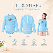 Girls One-Piece Rash Guard Swimsuit – Mermaid Magic view 5