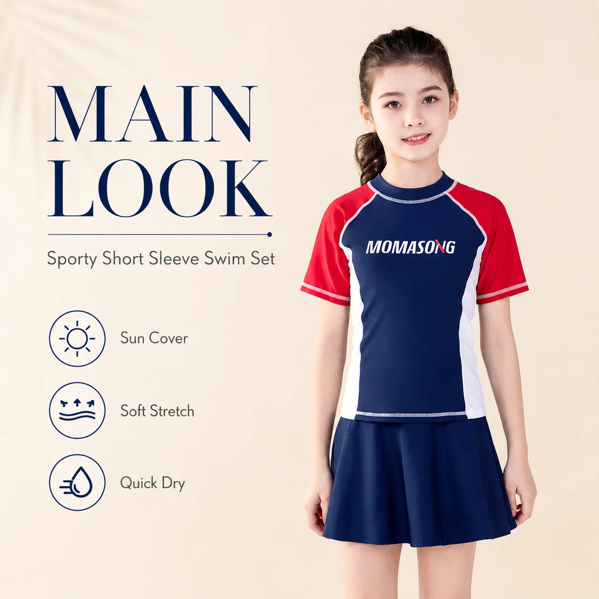 Girls Premium Swim Dress – Coral Reef view 2