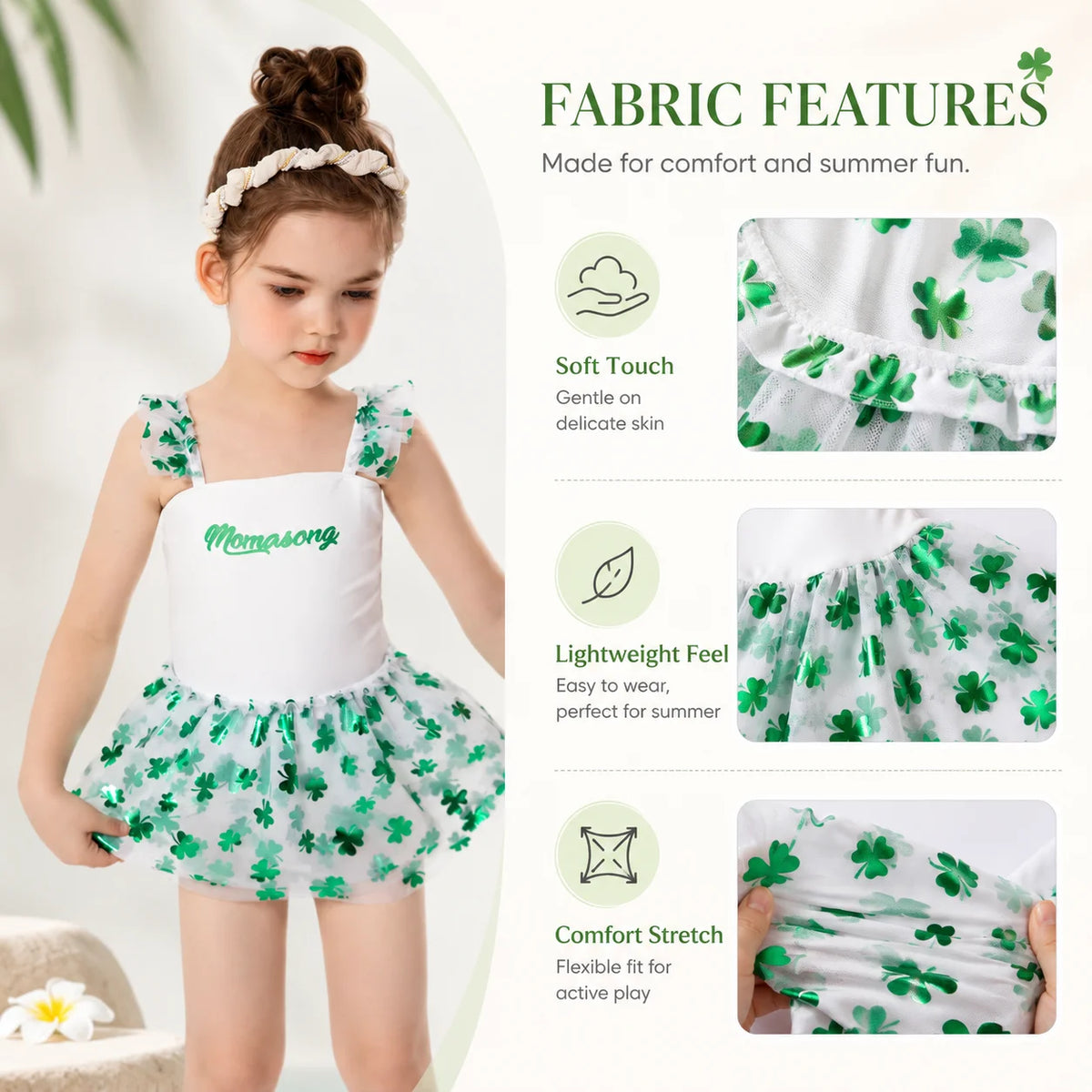 Girls Premium One-Piece Swimsuit – Sunny Waves view 4