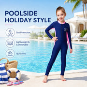 Girls Premium One-Piece Swimsuit – Deep Sea Blue