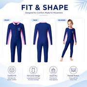 Girls Premium One-Piece Swimsuit – Deep Sea Blue view 5