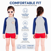 Girls Shark Print Rash Guard Set – Sea Star view 5