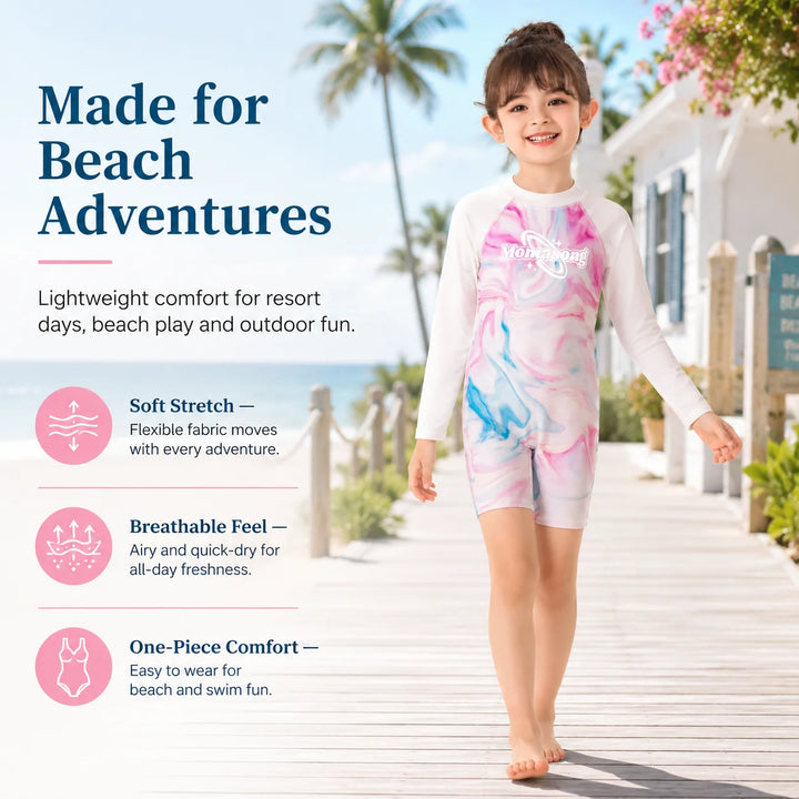 Girls Short Sleeve Swim Set – Sunny Waves