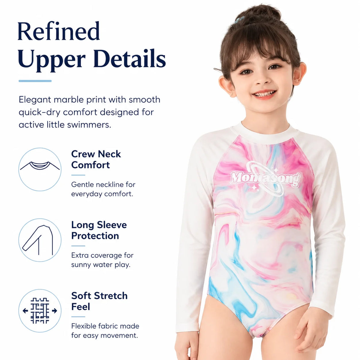 Girls Short Sleeve Swim Set – Sunny Waves view 2