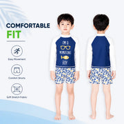Boys Zip-Up Rash Guard Shorts Set – Island Paradise view 5