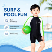 Boys One-Piece Rash Guard Swimsuit – Sailboat Adventure