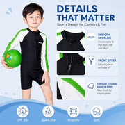 Boys One-Piece Rash Guard Swimsuit – Sailboat Adventure view 3