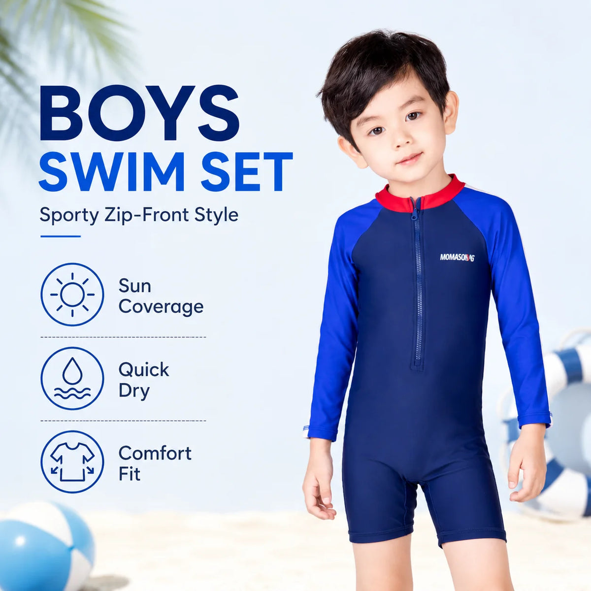 Boys Two-Piece Swim Set – Tropical Wave view 2