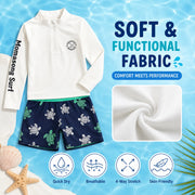 Boys One-Piece Rash Guard Swimsuit – Sunny Waves view 4