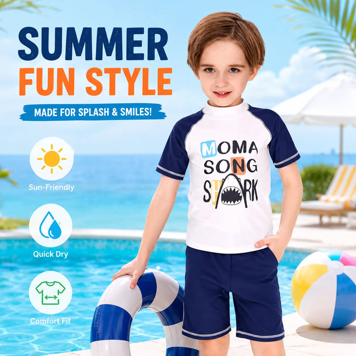 Boys Two-Piece Swim Set – Deep Sea Blue